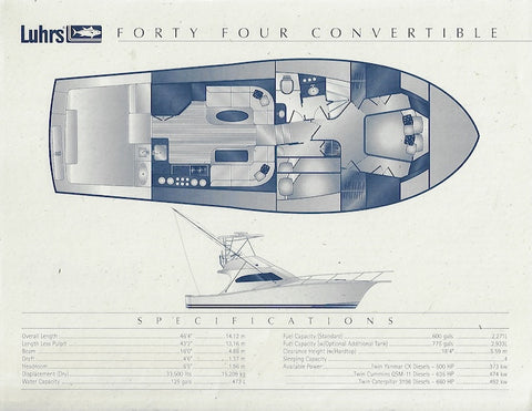 Luhrs 44 Convertible Specification Brochure
