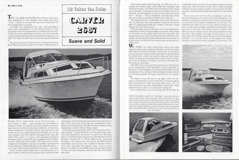 Carver 2687 Monterey Lakeland Boating Magazine Reprint Brochure