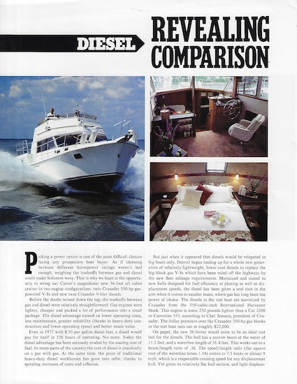 Carver 36 Aft Cabin Motorboating & Sailing Magazine Reprint Brochure