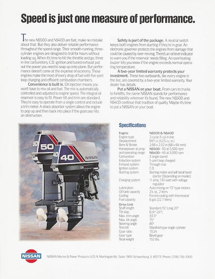 Nissan 40 / 50hp Outboard Brochure