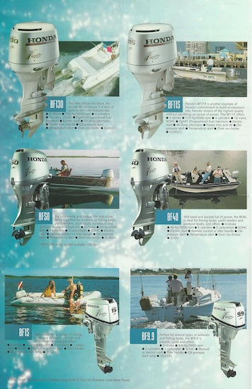Honda 2001 Outboard Poster Brochure