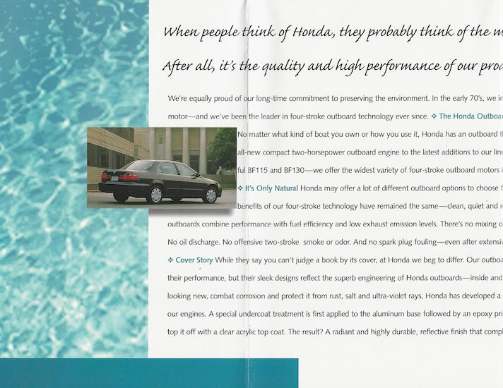 Honda 2001 Outboard Poster Brochure