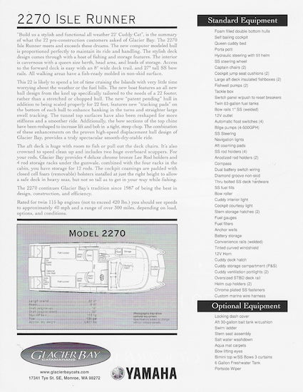 Glacier Bay 2270 Island Runner Brochure