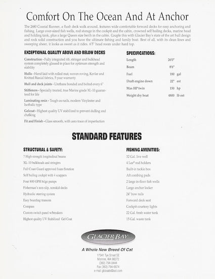 Glacier Bay 2680 Coastal Runner Brochure