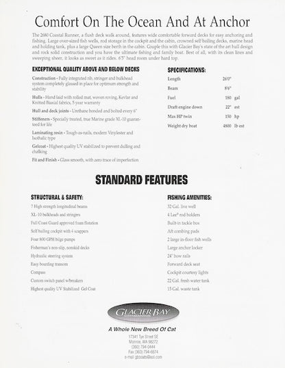 Glacier Bay 2680 Coastal Runner Brochure