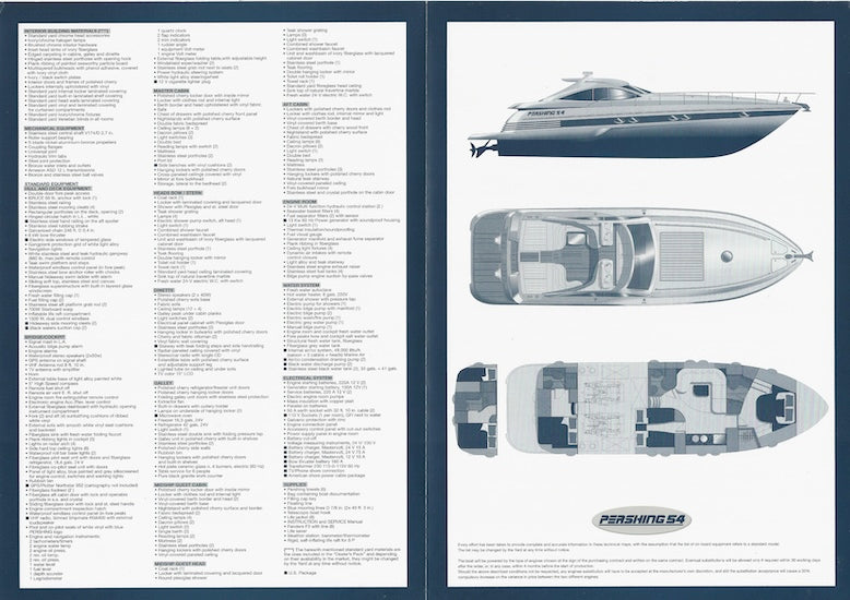 Pershing 54 USA Specification Brochure