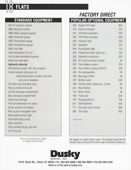 Dusky 18 Flats Specification Brochure