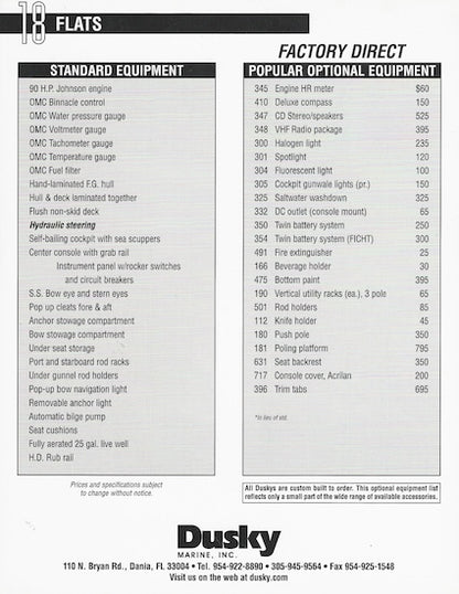 Dusky 18 Flats Specification Brochure
