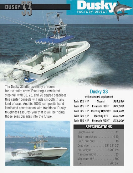 Dusky 33 Specification Brochure