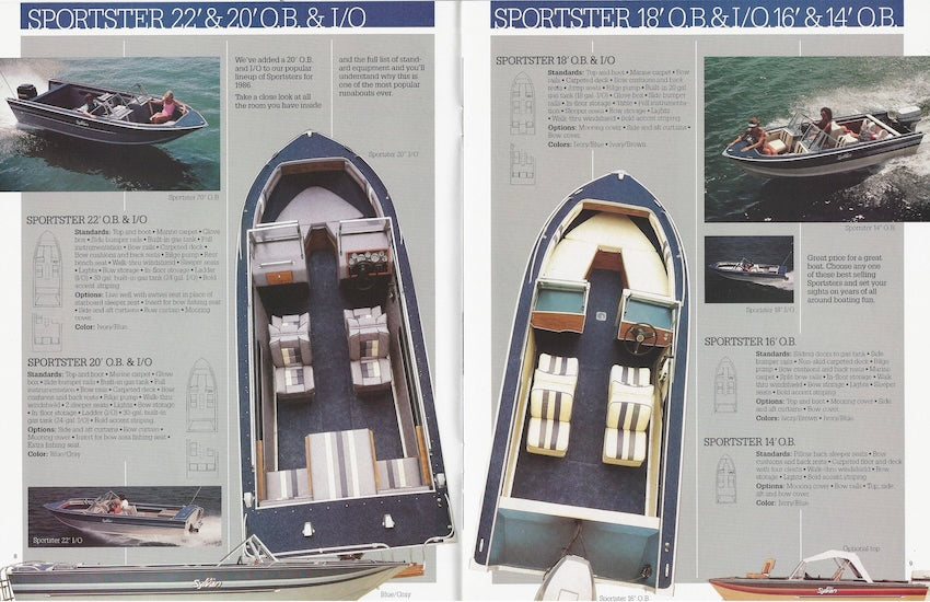 Sylvan 1986 Runabouts & Fishing Brochure