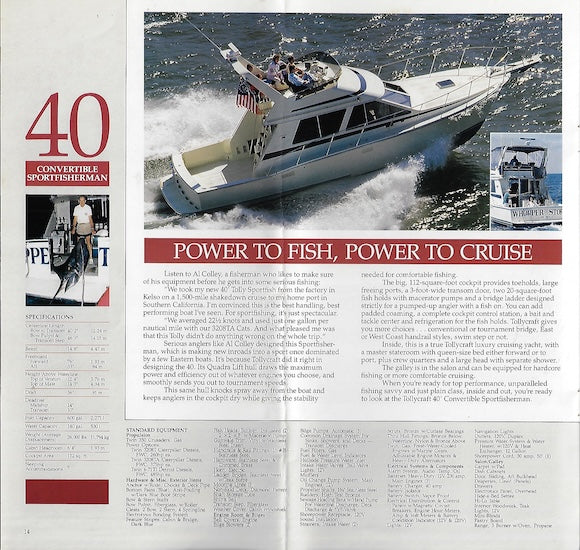 Tollycraft 1988 Oversize Brochure
