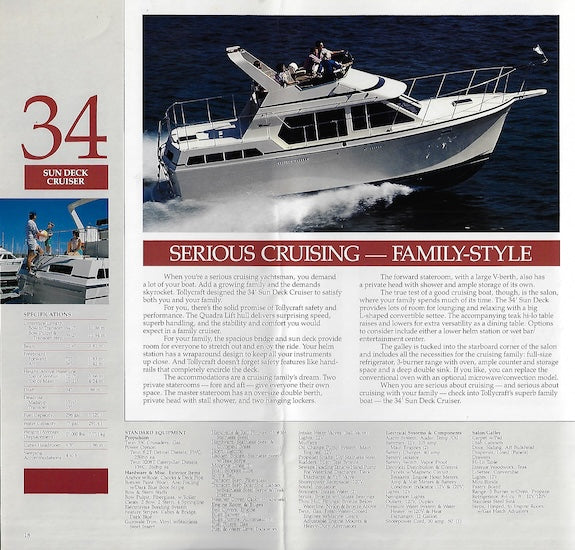 Tollycraft 1988 Oversize Brochure