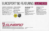 Sunbird Eurosport 190 Brochure