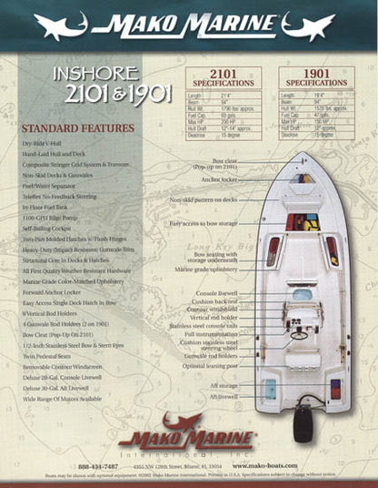 Mako Inshore 2101 & 1901 Brochure