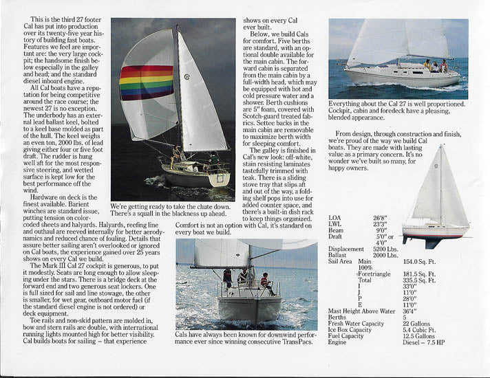 Cal 27 Mark III Brochure