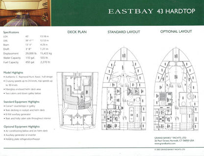 Grand Banks Eastbay 43HX Brochure