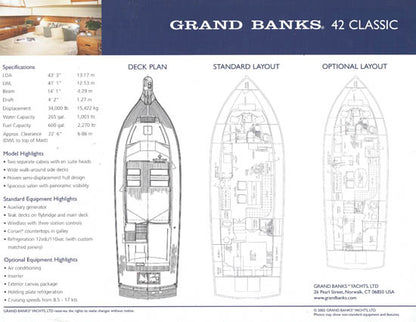 Grand Banks 42 Classic Brochure