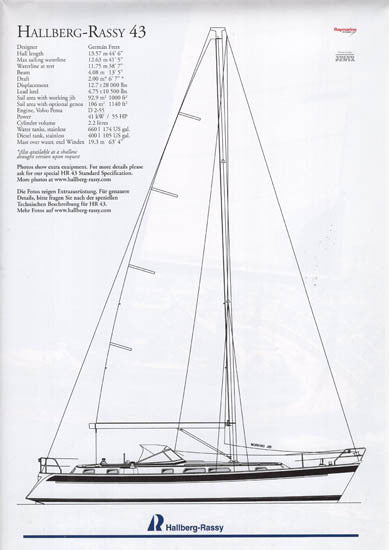 Hallberg-Rassy 43 Poster Brochure