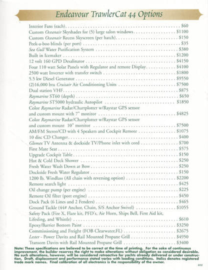 Endeavour TrawlerCat 44 Brochure