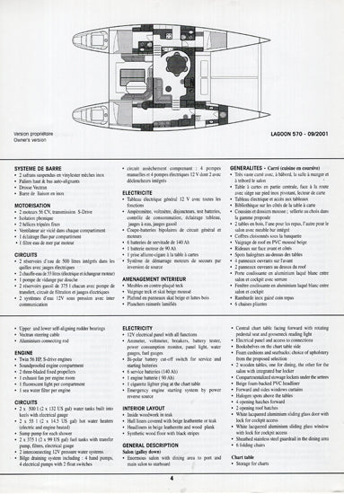 Lagoon 570 Specification Brochure