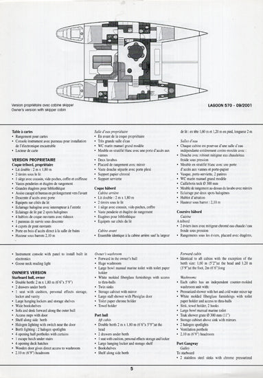Lagoon 570 Specification Brochure
