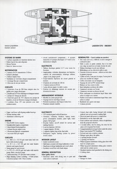 Lagoon 570 Specification Brochure