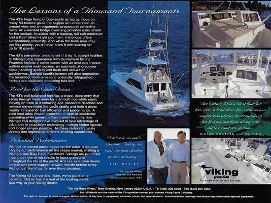 Viking 43 Convertible Brochure