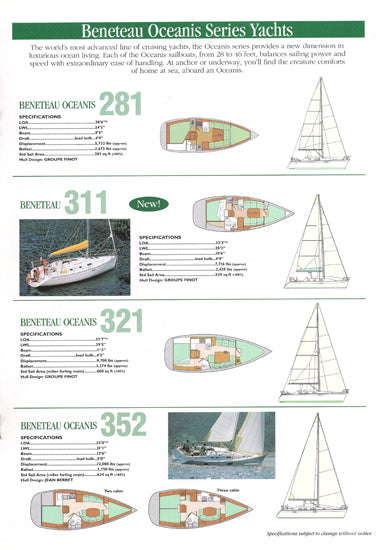 Beneteau 1999 Sail Brochure