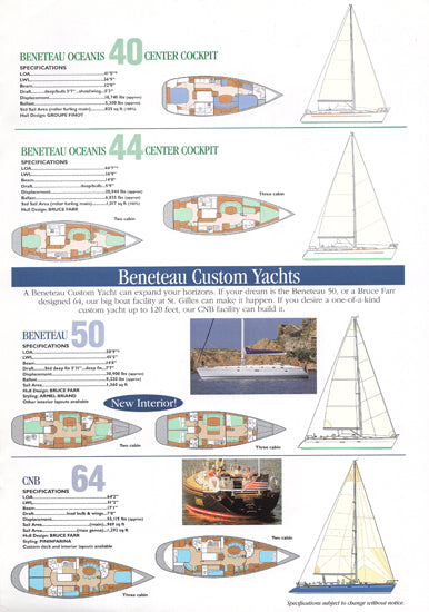 Beneteau 1999 Sail Brochure