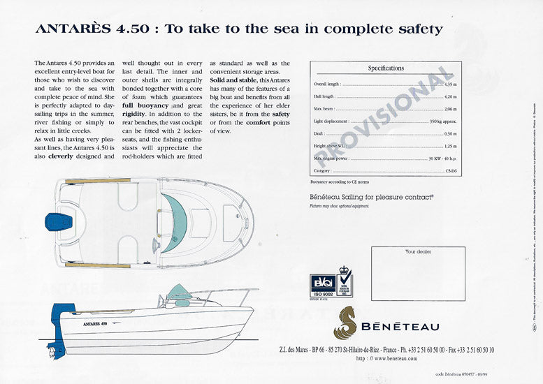 Beneteau Antares 4.50 Brochure