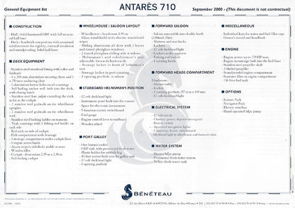 Beneteau Antares 710 Brochure