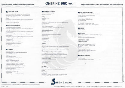 Beneteau Ombrine 960 Brochure