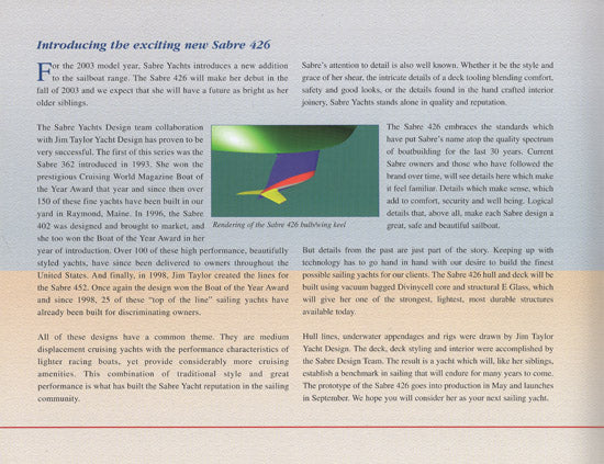 Sabre 426 Preliminary Brochure