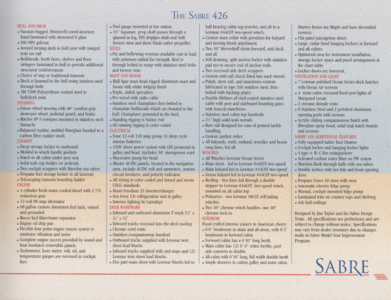 Sabre 426 Preliminary Brochure
