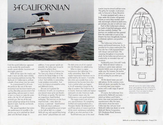 Wellcraft Californian 34 Trawler Brochure