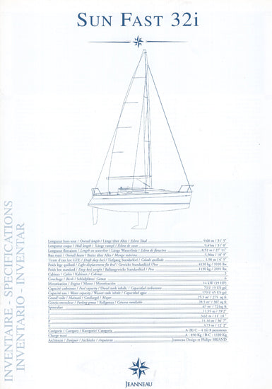 Jeanneau Sun Fast 32i Specification Brochure