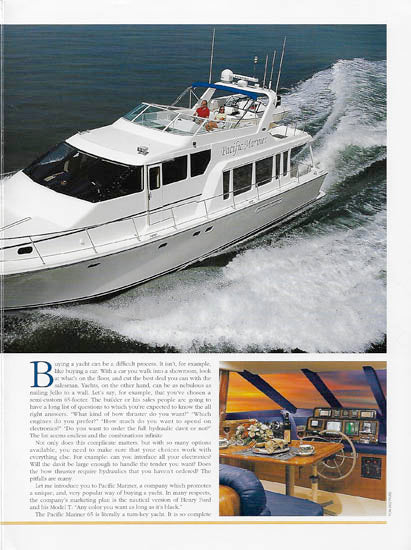 Pacific Mariner 65 Boat International Magazine Reprint Brochure