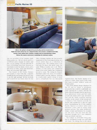 Pacific Mariner 65 Boat International Magazine Reprint Brochure