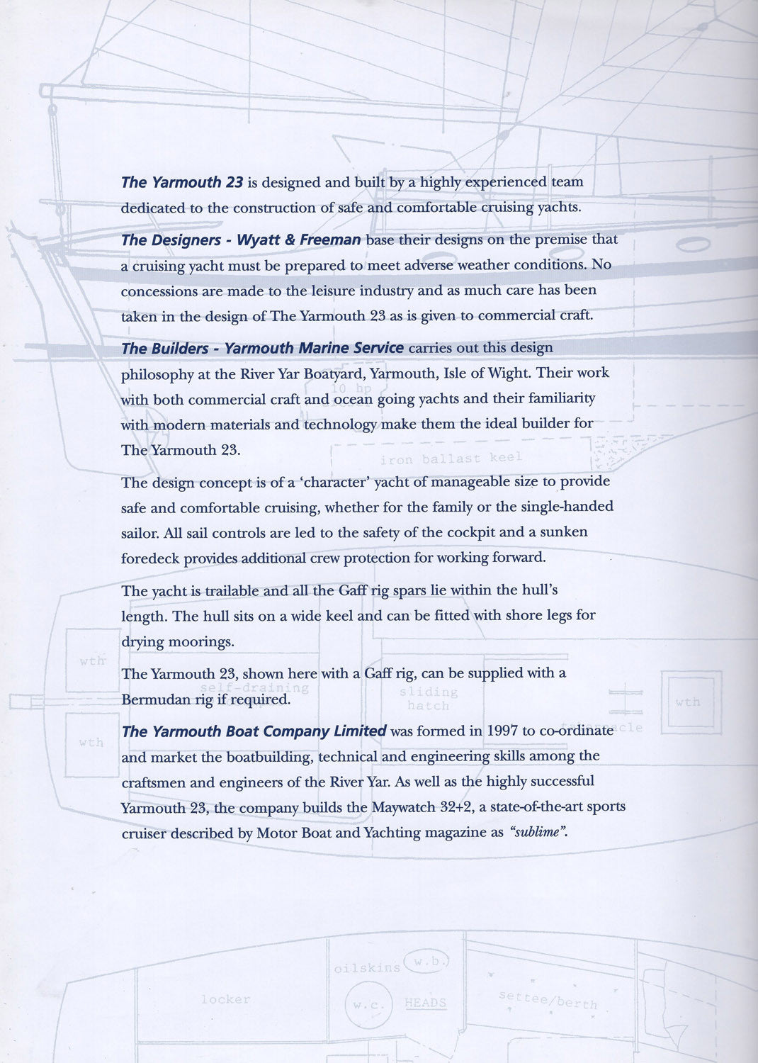 Yarmouth 23 Folder Brochure