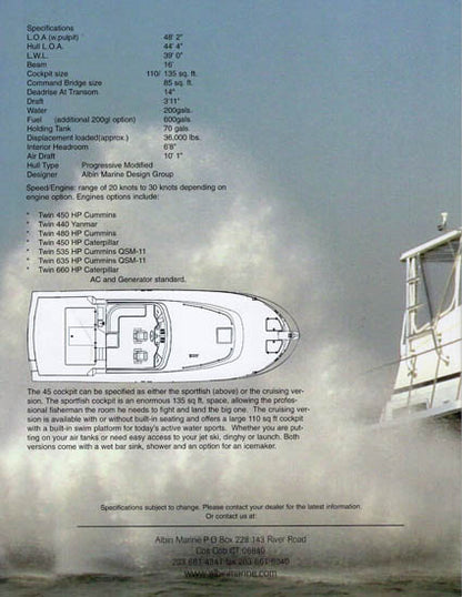 Albin 45 Command Bridge Brochure