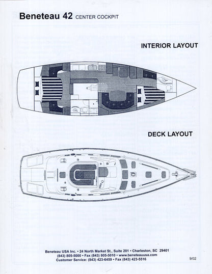Beneteau 42 Center Cockpit Specification Brochure
