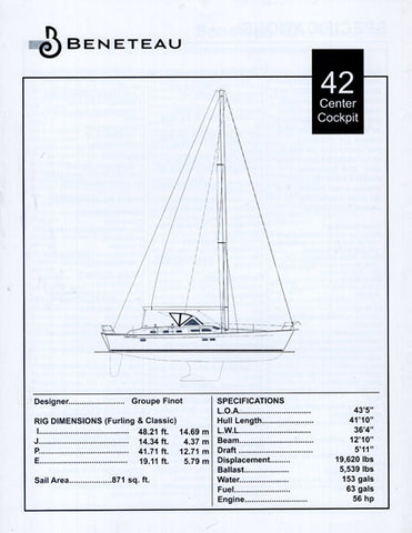 Beneteau 42 Center Cockpit Specification Brochure