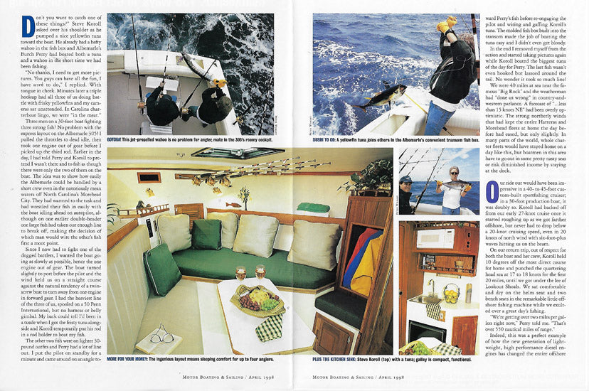 Albemarle 305 Express Motorboating & Sailing Magazine Reprint Brochure