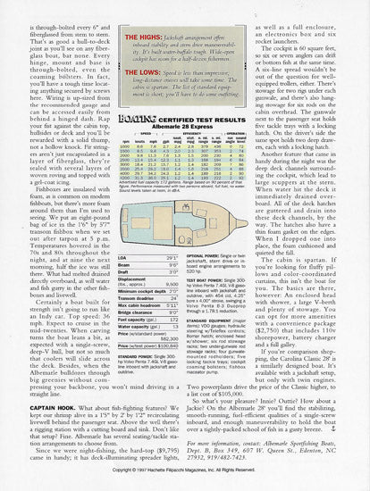 Albemarle 280 Express Fisherman Boating Magazine Reprint Brochure
