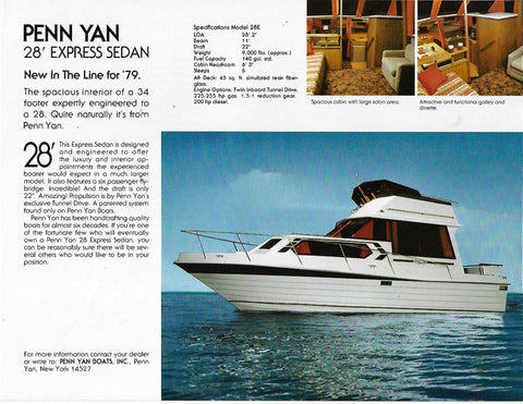 Penn Yan 28 Express Sedan Brochure