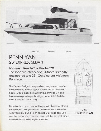 Penn Yan 28 Express Sedan Brochure
