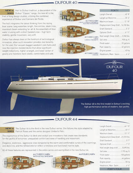 Dufour 2003 Brochure