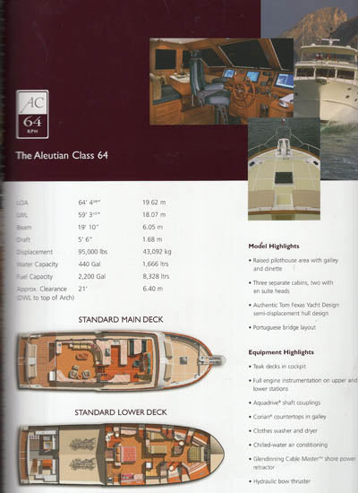Grand Banks Aleutian 64 Brochure