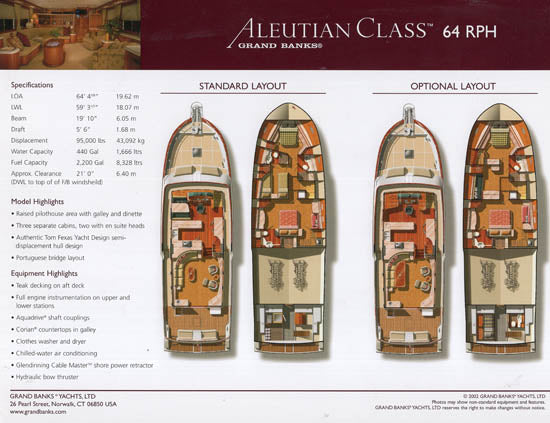 Grand Banks Aleutian 64 Brochure