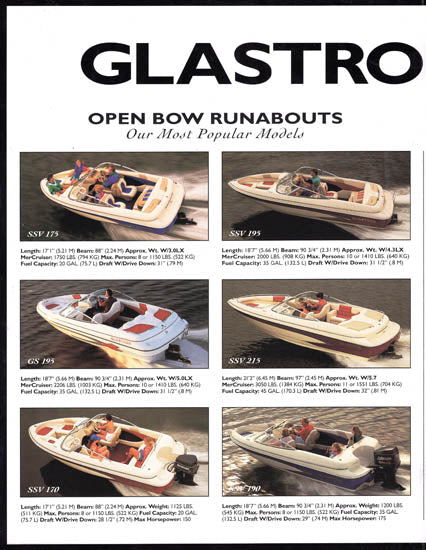 Glastron 1995 Abbreviated Brochure